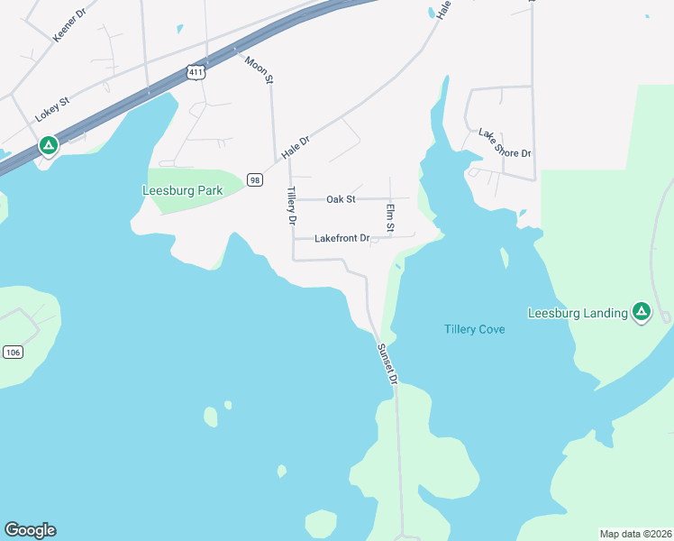 map of restaurants, bars, coffee shops, grocery stores, and more near 1170 Sunset Drive in Leesburg