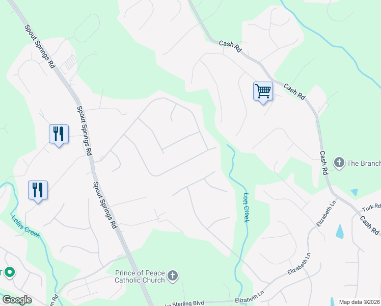 map of restaurants, bars, coffee shops, grocery stores, and more near 6403 Flat Rock Drive in Flowery Branch