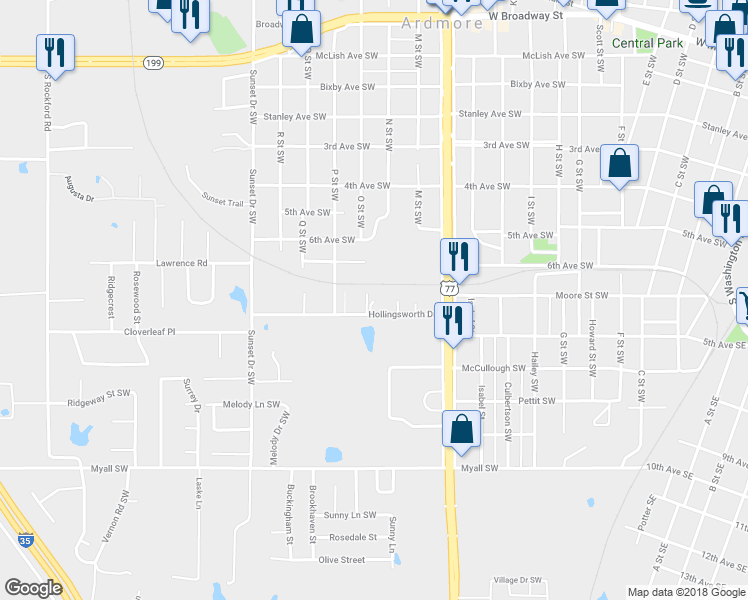 map of restaurants, bars, coffee shops, grocery stores, and more near 810 Creekside Street West in Ardmore