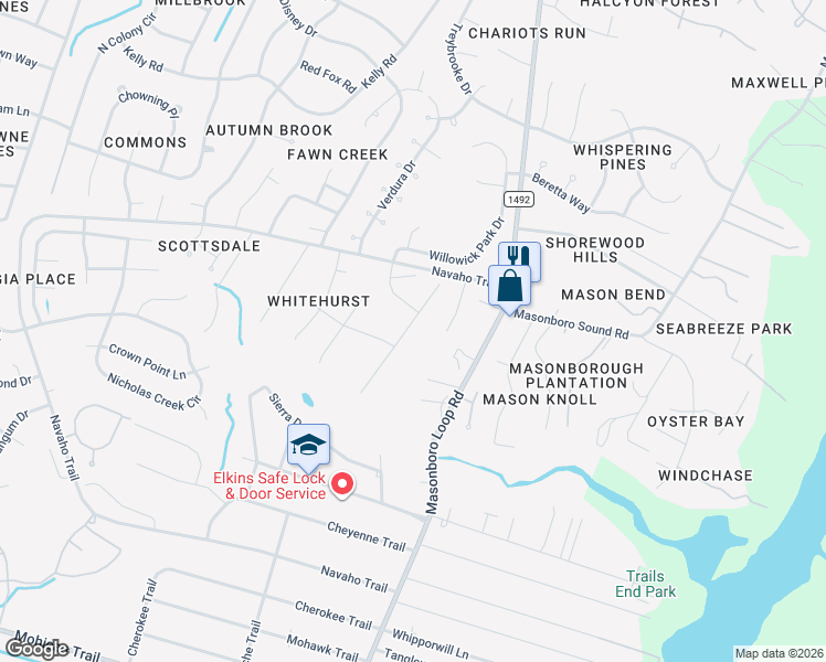 map of restaurants, bars, coffee shops, grocery stores, and more near 3255 Kellerton Place in Wilmington