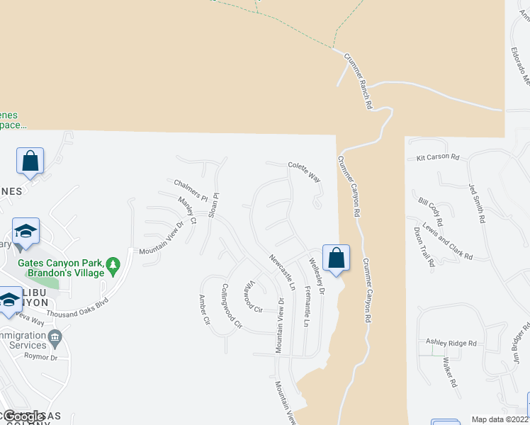 map of restaurants, bars, coffee shops, grocery stores, and more near 25548 Gaylord Court in Calabasas