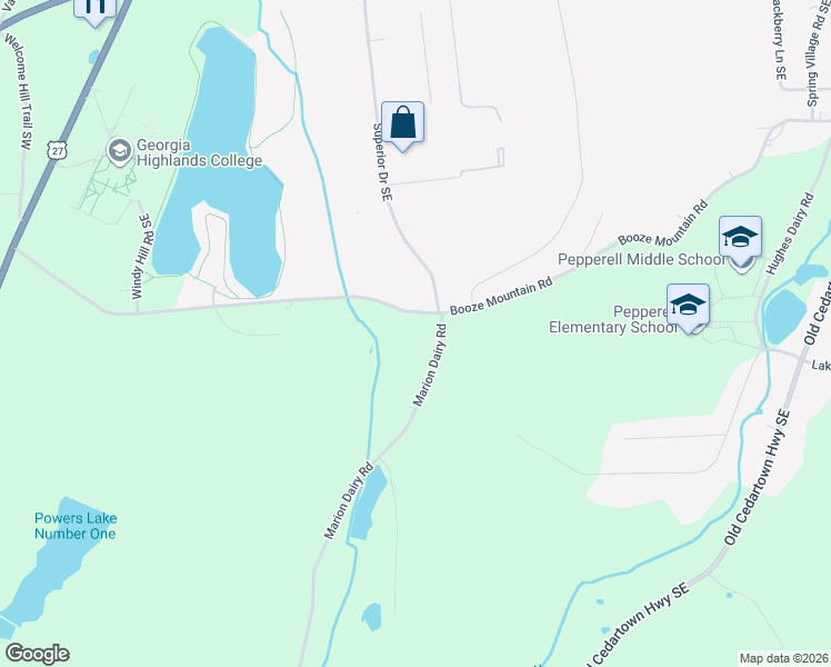 map of restaurants, bars, coffee shops, grocery stores, and more near 56 Marion Dairy Road in Lindale