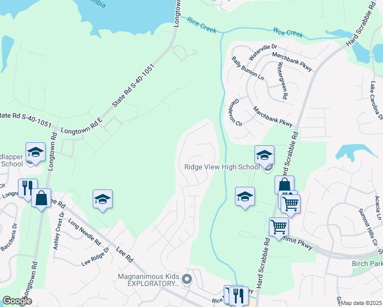map of restaurants, bars, coffee shops, grocery stores, and more near 546 Teaberry Drive in Columbia