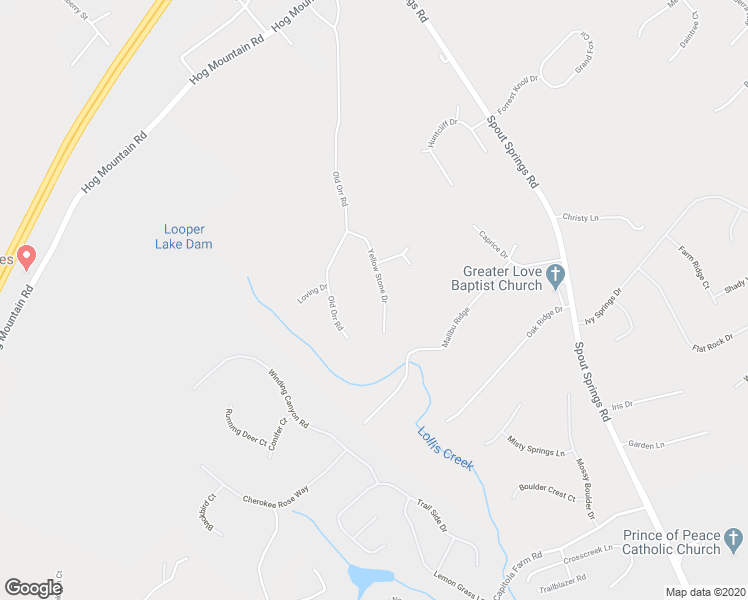 map of restaurants, bars, coffee shops, grocery stores, and more near 5120 Yellow Stone Drive in Flowery Branch