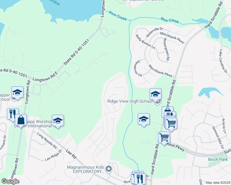 map of restaurants, bars, coffee shops, grocery stores, and more near 672 Pine Lilly Drive in Columbia