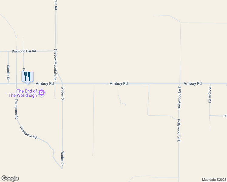 map of restaurants, bars, coffee shops, grocery stores, and more near 83683 Amboy Road in Twentynine Palms