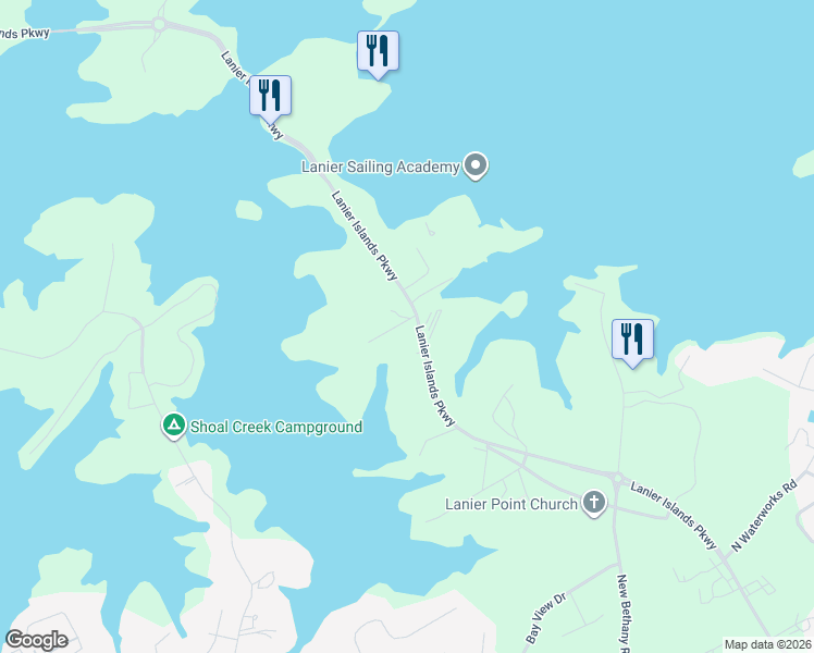 map of restaurants, bars, coffee shops, grocery stores, and more near 2975 Pass Dr in Buford