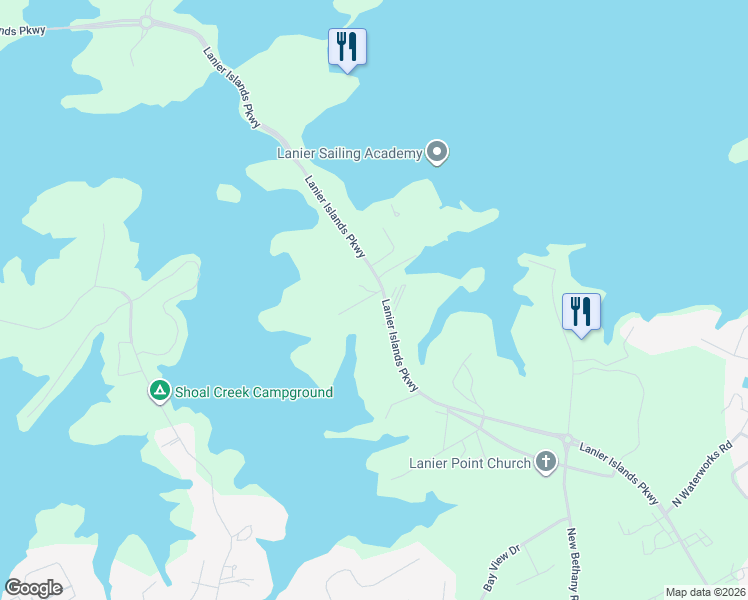 map of restaurants, bars, coffee shops, grocery stores, and more near 2975 Pass Drive in Buford