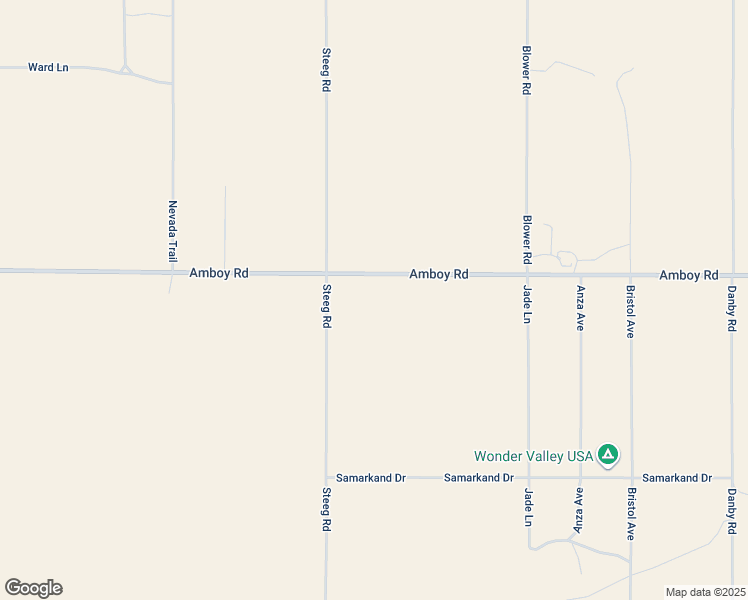 map of restaurants, bars, coffee shops, grocery stores, and more near 80235 Amboy Road in Twentynine Palms