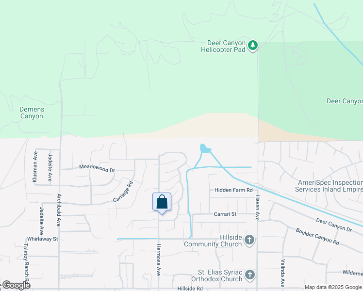 map of restaurants, bars, coffee shops, grocery stores, and more near 10154 Sun Valley Drive in Rancho Cucamonga