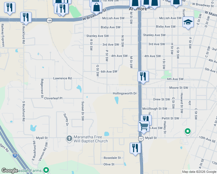 map of restaurants, bars, coffee shops, grocery stores, and more near 955 Manor in Ardmore