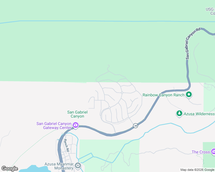map of restaurants, bars, coffee shops, grocery stores, and more near 11 Whispering Willow Court in Azusa