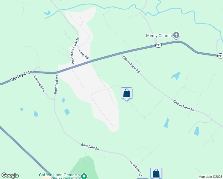 map of restaurants, bars, coffee shops, grocery stores, and more near 1037 Regency Park Drive in Braselton