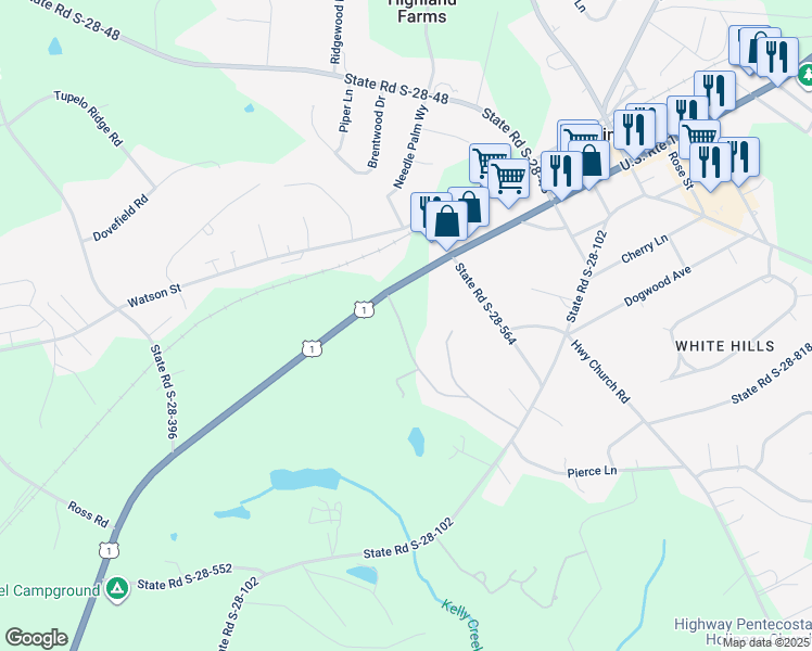 map of restaurants, bars, coffee shops, grocery stores, and more near 2537 Pheasant Walk in Elgin