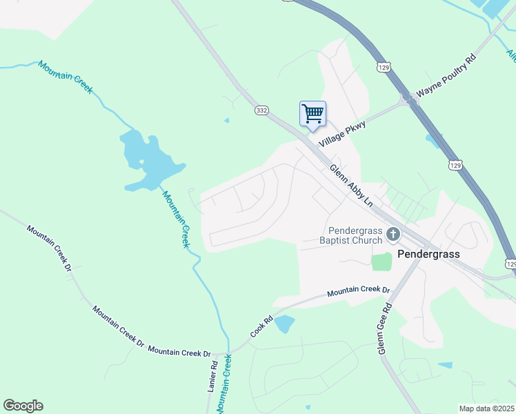 map of restaurants, bars, coffee shops, grocery stores, and more near 280 Starbuck Parkway in Pendergrass