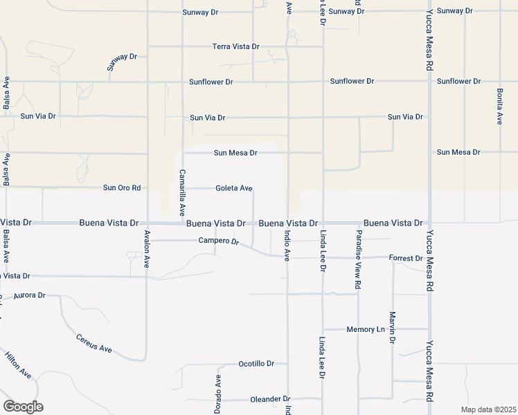 map of restaurants, bars, coffee shops, grocery stores, and more near Goleta Avenue in Yucca Valley