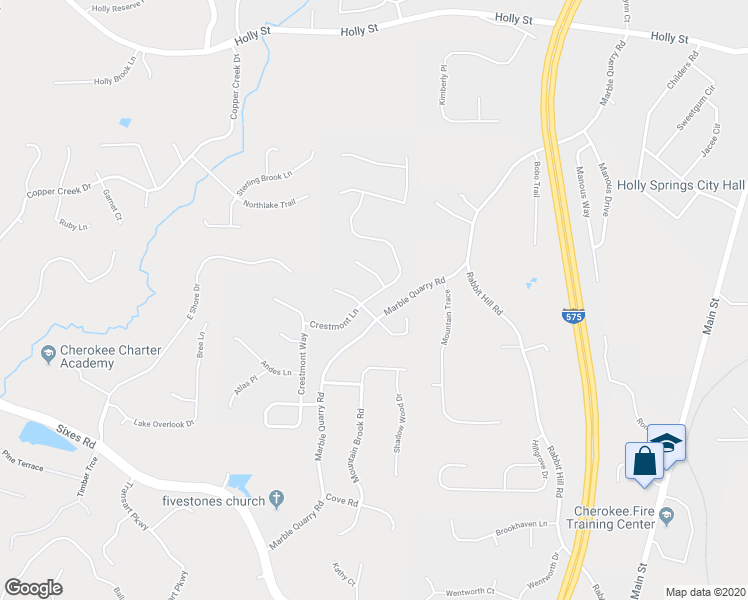 map of restaurants, bars, coffee shops, grocery stores, and more near 424 Crestmont Lane in Canton