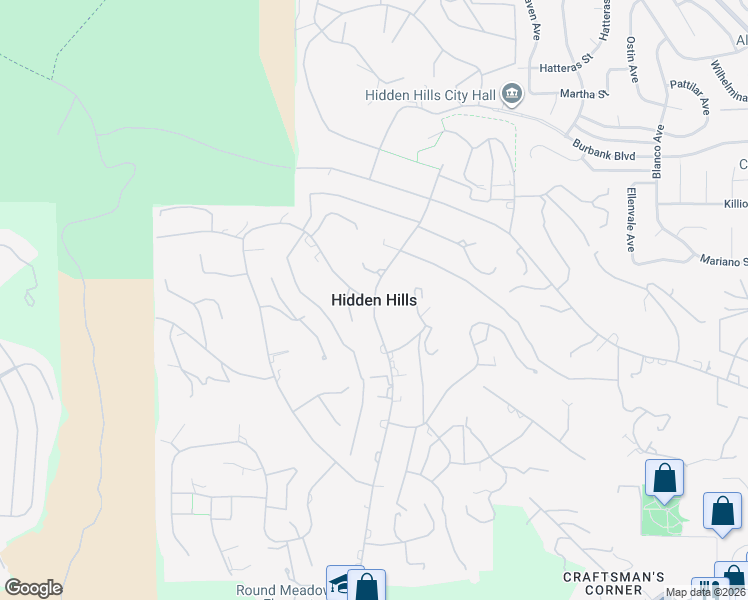 map of restaurants, bars, coffee shops, grocery stores, and more near in Hidden Hills