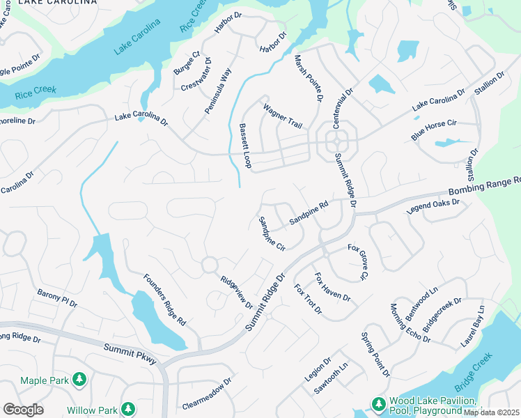 map of restaurants, bars, coffee shops, grocery stores, and more near Pine Bluff Road in Columbia