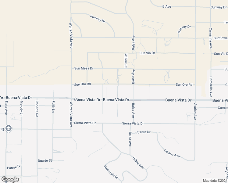 map of restaurants, bars, coffee shops, grocery stores, and more near 57976 Buena Vista Drive in Yucca Valley