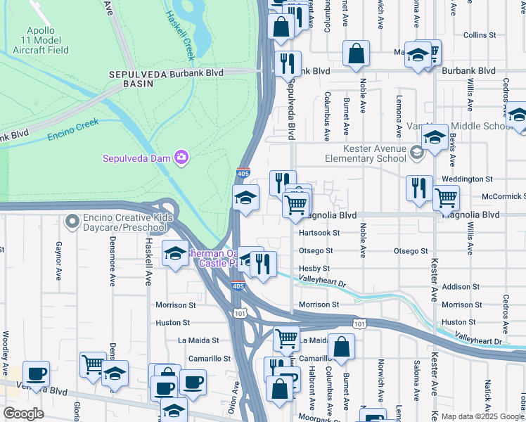 map of restaurants, bars, coffee shops, grocery stores, and more near 500 West Broadway in Long Beach
