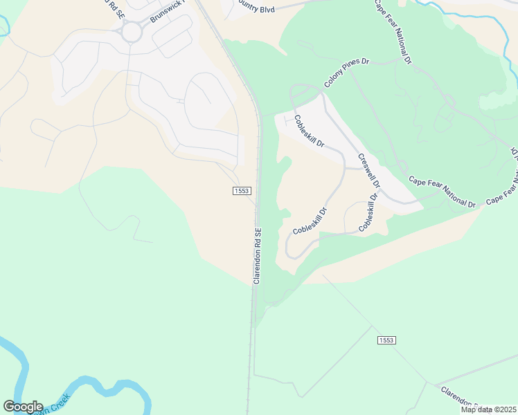 map of restaurants, bars, coffee shops, grocery stores, and more near Clarendon Road Southeast in Leland