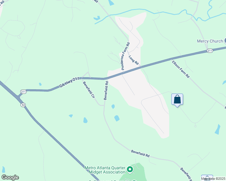 map of restaurants, bars, coffee shops, grocery stores, and more near 4217 Benefield Road in Braselton