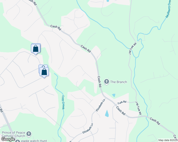 map of restaurants, bars, coffee shops, grocery stores, and more near 5036 Glen Forrest Drive in Flowery Branch