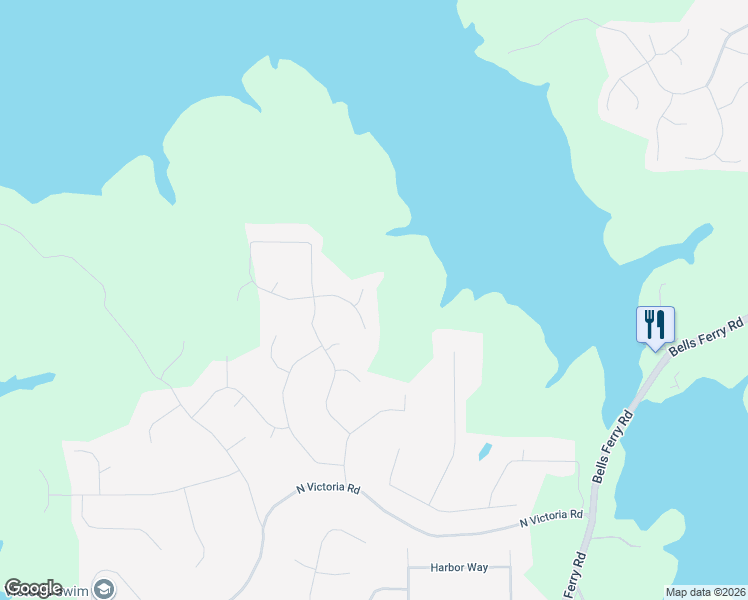 map of restaurants, bars, coffee shops, grocery stores, and more near 1204 Towne Harbor Court in Woodstock