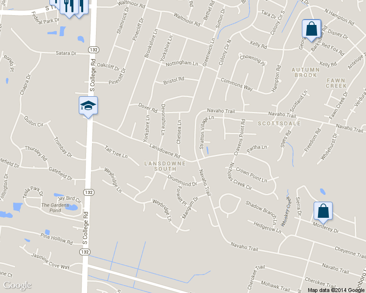 map of restaurants, bars, coffee shops, grocery stores, and more near 106 Chelsea Lane in Wilmington