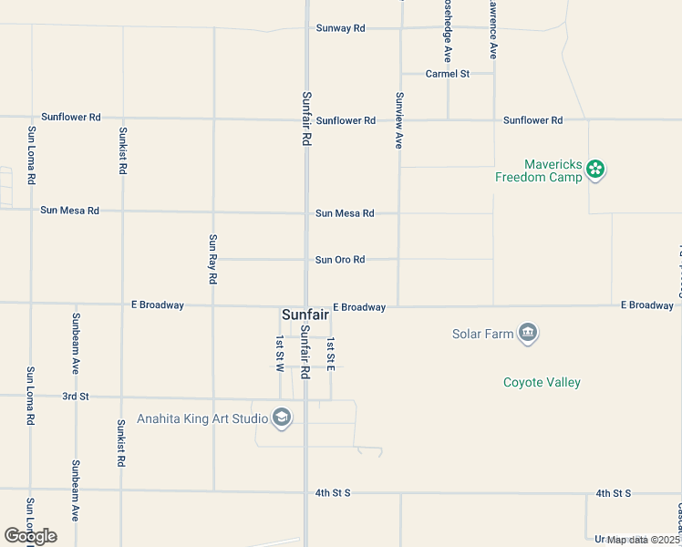 map of restaurants, bars, coffee shops, grocery stores, and more near 64975 Sun Oro Road in Joshua Tree