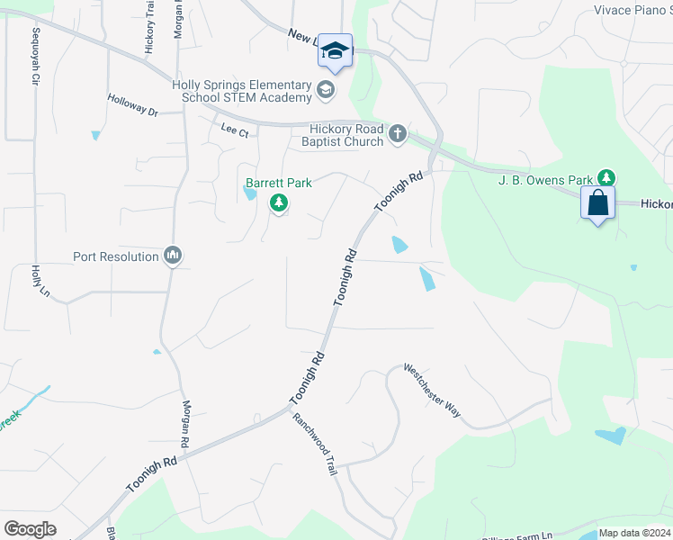 map of restaurants, bars, coffee shops, grocery stores, and more near 1971 Toonigh Road in Canton