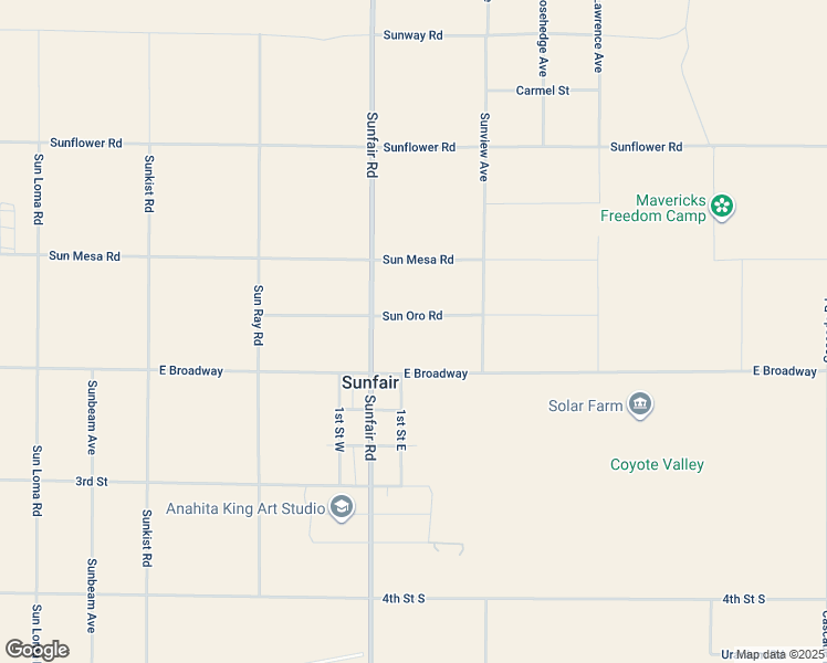map of restaurants, bars, coffee shops, grocery stores, and more near 64975 Sun Oro Road in Joshua Tree