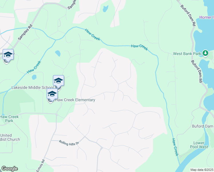 map of restaurants, bars, coffee shops, grocery stores, and more near 2815 Princeton Trce in Cumming