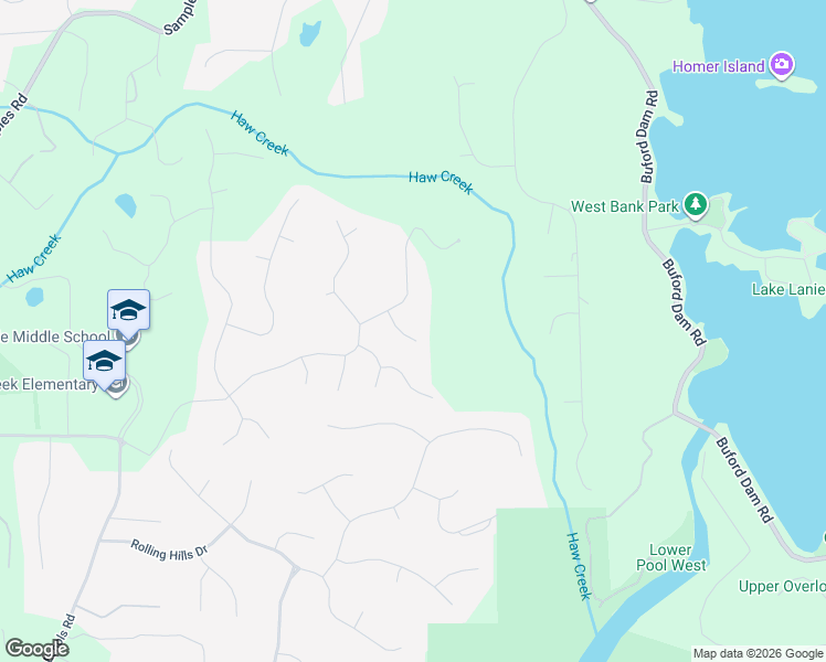 map of restaurants, bars, coffee shops, grocery stores, and more near 5035 New Tulane Tr in Cumming