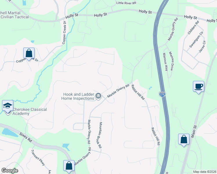 map of restaurants, bars, coffee shops, grocery stores, and more near 200 Sawtooth Court in Canton