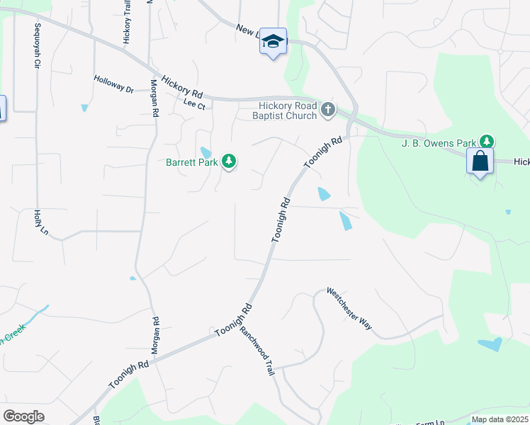map of restaurants, bars, coffee shops, grocery stores, and more near 2211 Toonigh Road in Canton