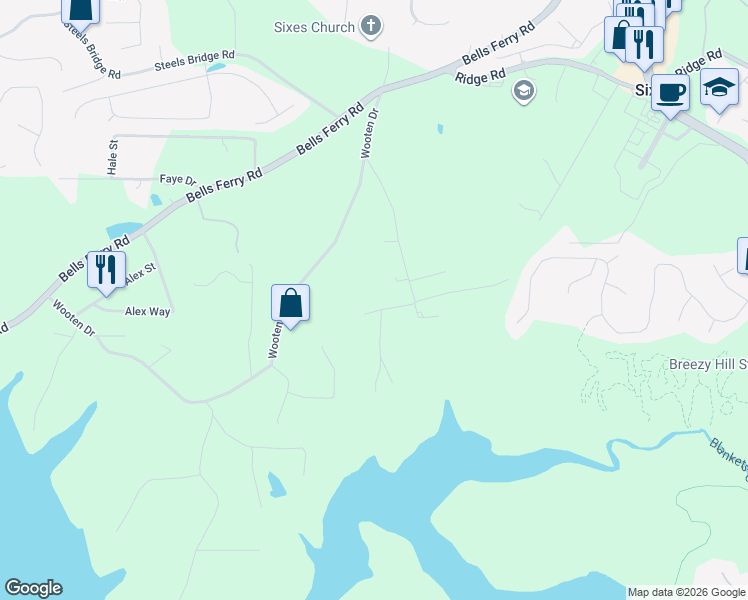 map of restaurants, bars, coffee shops, grocery stores, and more near 374 Lemon Street in Canton
