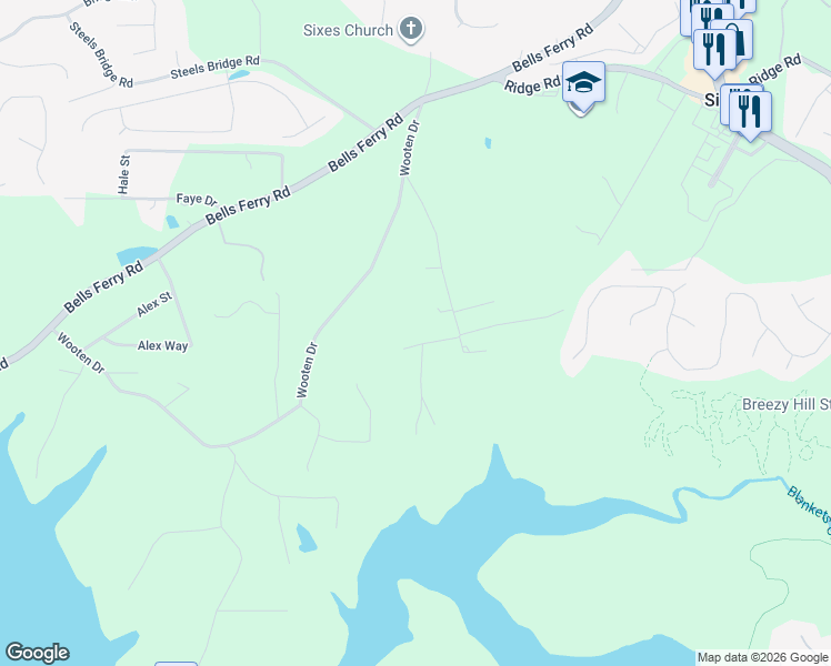 map of restaurants, bars, coffee shops, grocery stores, and more near 374 Lemon Street in Canton