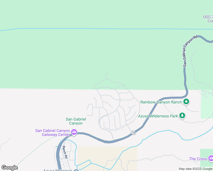 map of restaurants, bars, coffee shops, grocery stores, and more near 49 Mountain Laurel Way in Azusa
