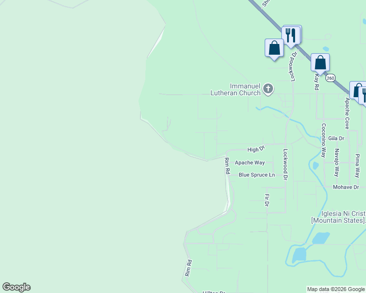 map of restaurants, bars, coffee shops, grocery stores, and more near 5500 High Drive in Lake of the Woods