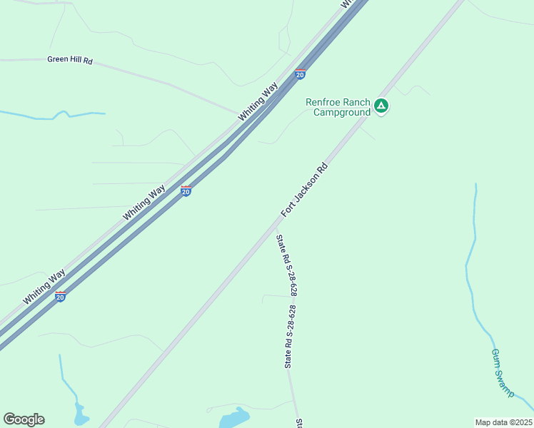 map of restaurants, bars, coffee shops, grocery stores, and more near 1632 Fort Jackson Road in Lugoff