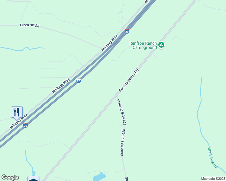 map of restaurants, bars, coffee shops, grocery stores, and more near 1632 Fort Jackson Road in Lugoff