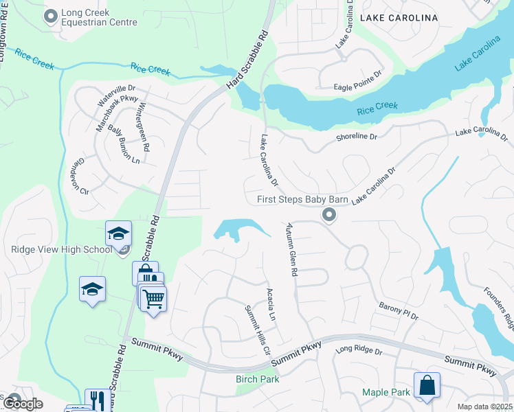 map of restaurants, bars, coffee shops, grocery stores, and more near 117 Chalfont Lane in Columbia