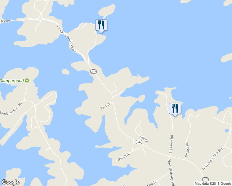 map of restaurants, bars, coffee shops, grocery stores, and more near 6718 Holiday Point in Buford