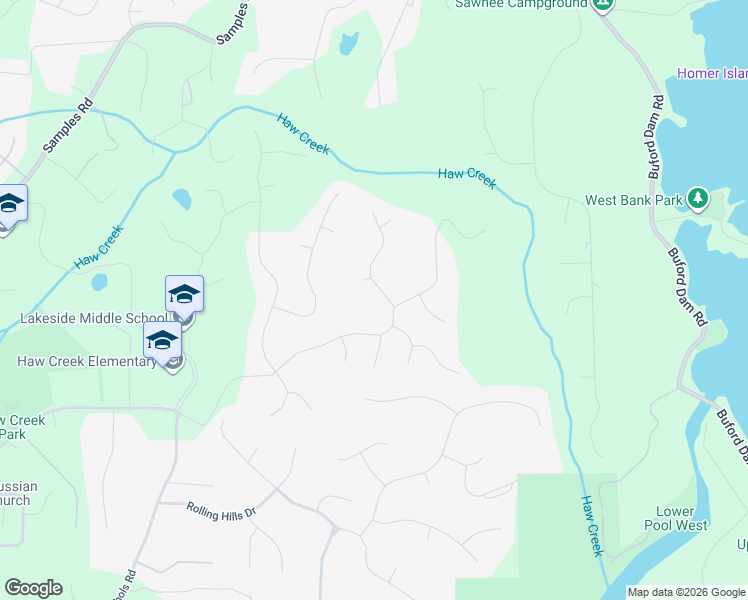 map of restaurants, bars, coffee shops, grocery stores, and more near 2835 Princeton Trce in Cumming