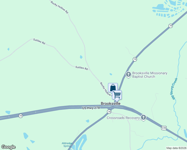 map of restaurants, bars, coffee shops, grocery stores, and more near 255 Rocky Hollow Road in Blountsville