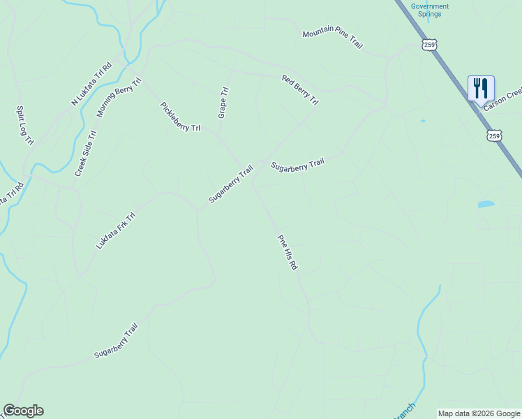 map of restaurants, bars, coffee shops, grocery stores, and more near 2057 Pine Hills Road in Broken Bow