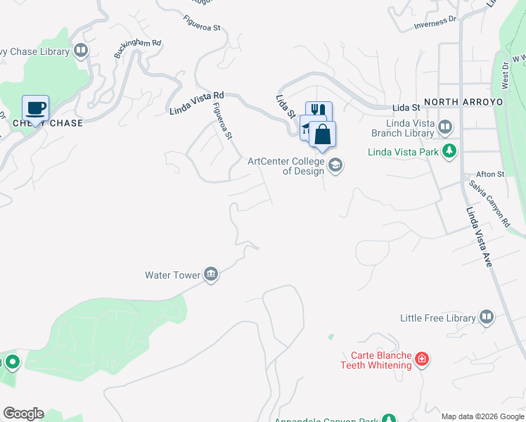 map of restaurants, bars, coffee shops, grocery stores, and more near 1015 Marengo Drive in Glendale