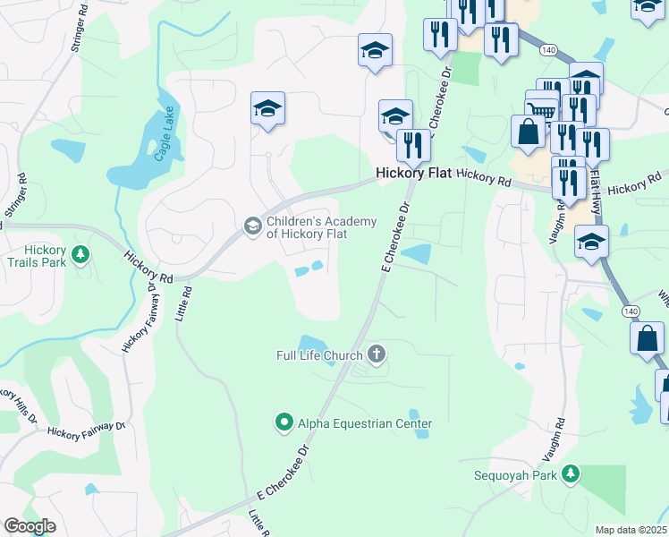 map of restaurants, bars, coffee shops, grocery stores, and more near 455 Timberleaf Road in Canton